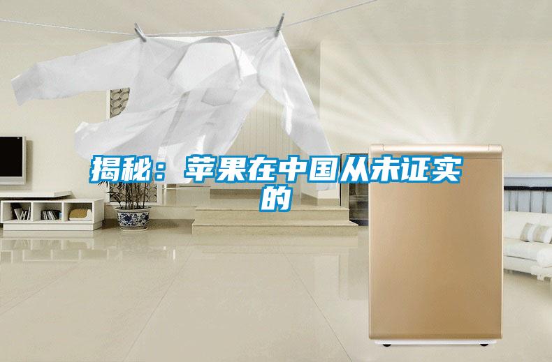 揭秘：蘋果在中國從未證實的