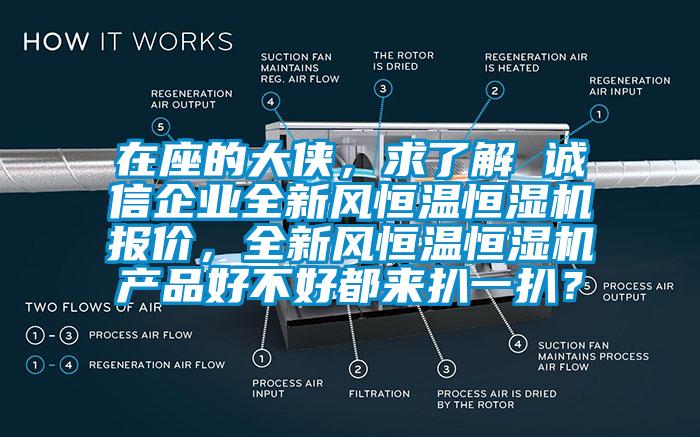 在座的大俠，求了解 誠信企業全新風恒溫恒濕機報價，全新風恒溫恒濕機產品好不好都來扒一扒？