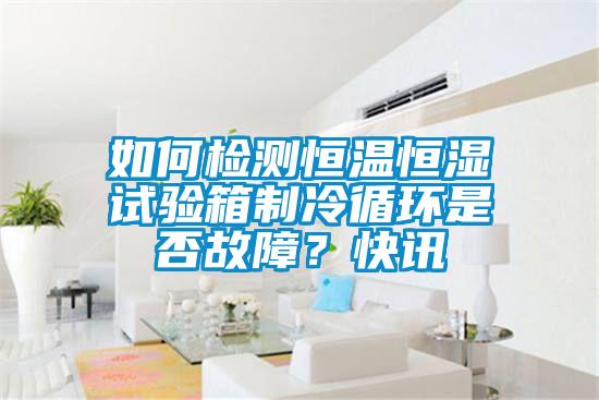 如何檢測恒溫恒濕試驗箱製冷循環是否故障？快訊